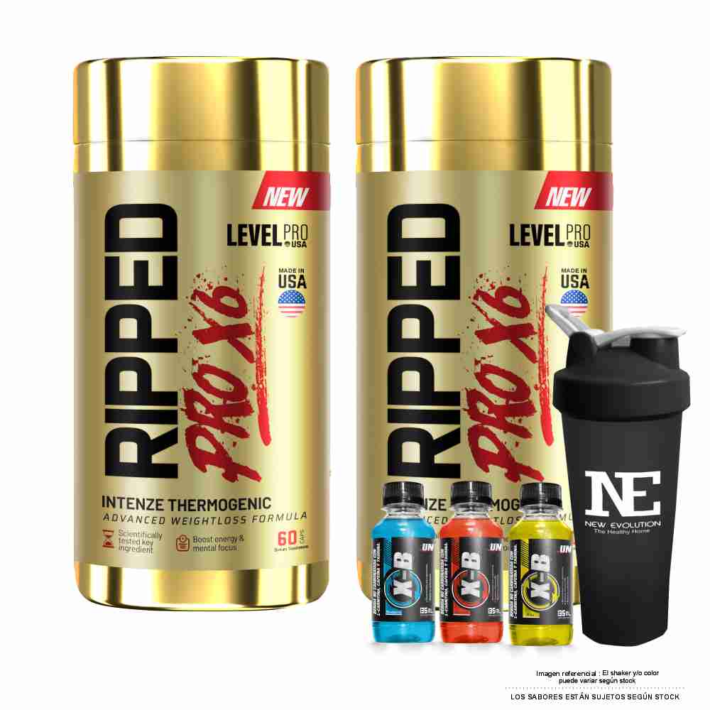 COMBO LEVEL PRO - 2 RIPPED PRO X6 60 CAPS. + SHAKER - 1
