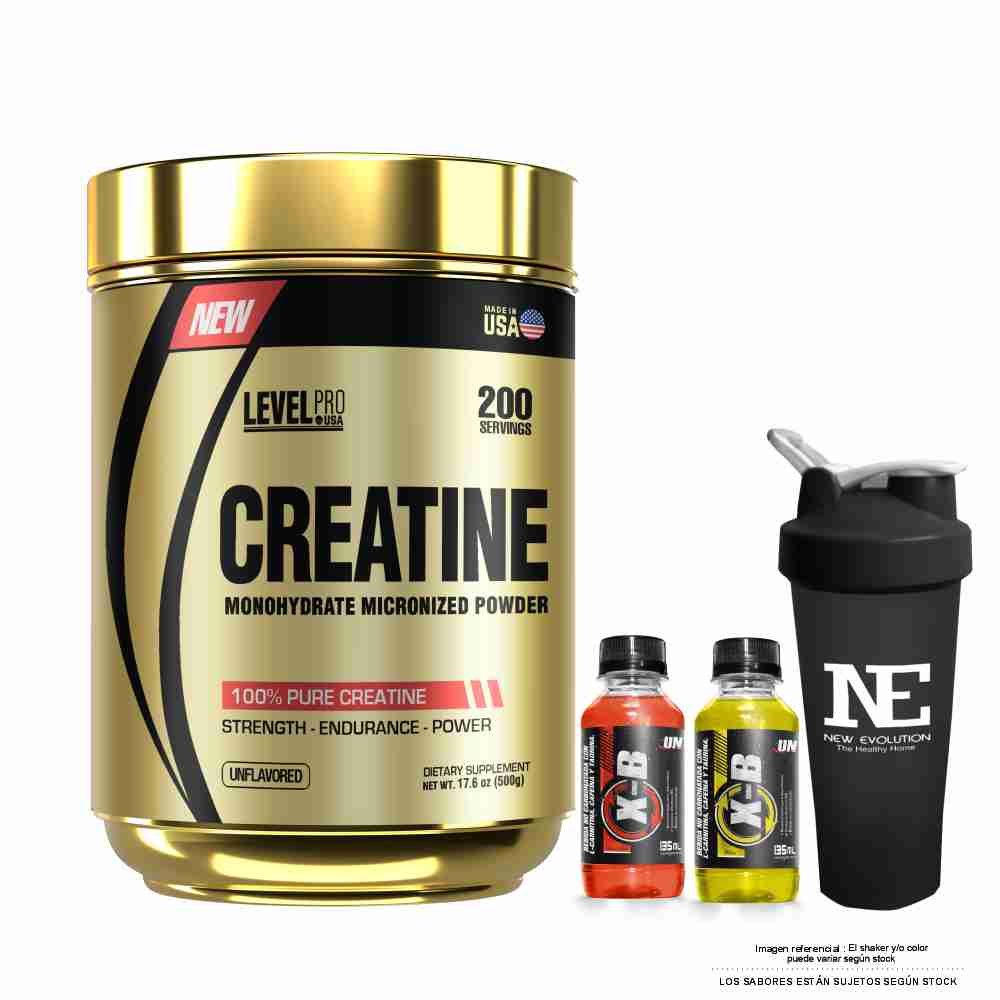LEVEL PRO CREATINE 500 GR. + SHAKER - 1