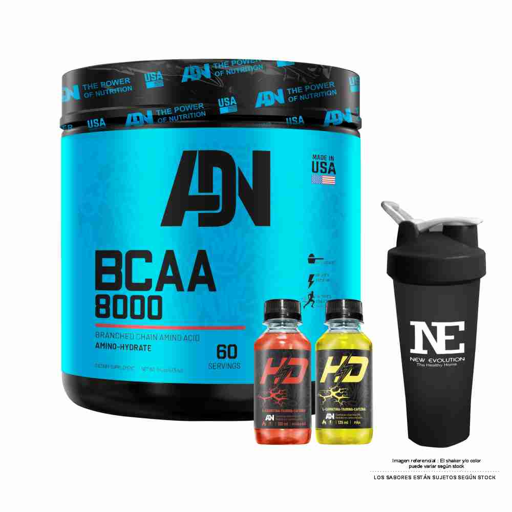 ADN NUTRITION BCAA 8000 540 GR. FRUIT PUNCH + SHAKER - 1
