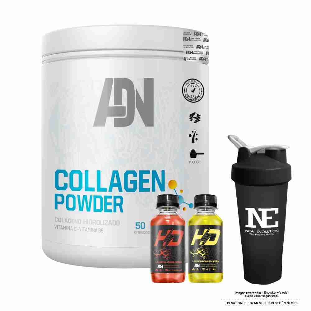 ADN NUTRITION COLLAGEN POWDER 500 GR. FRUIT PUNCH + SHAKER - 1