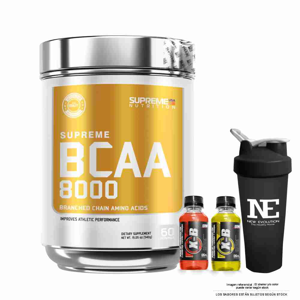 SUPREME NUTRITION SUPREME BCAA 8000 540 GR. PIÑA COLADA + SHAKER - 1
