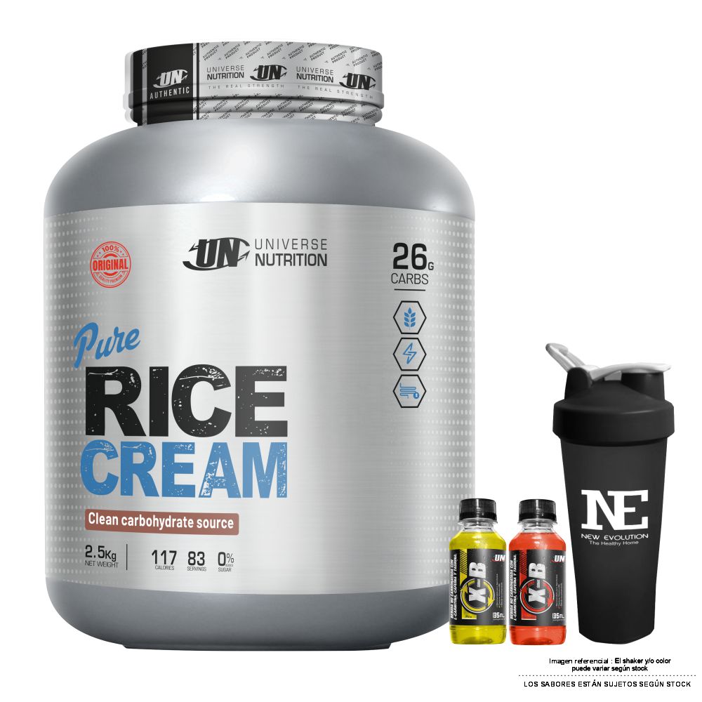 UNIVERSE NUTRITION PURE RICE CREAM 2.5 KG. VAINILLA + SHAKER - 1