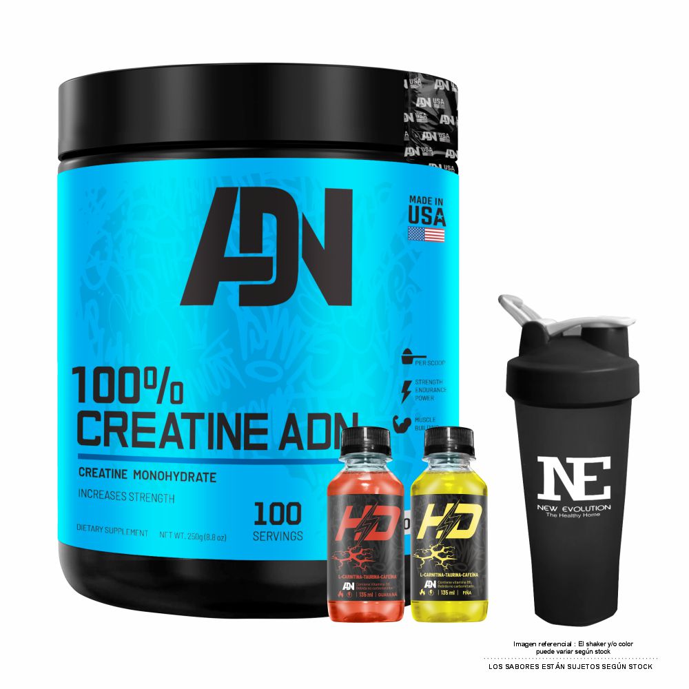ADN NUTRITION 100% CREATINE ADN 250 GR. + SHAKER - 1
