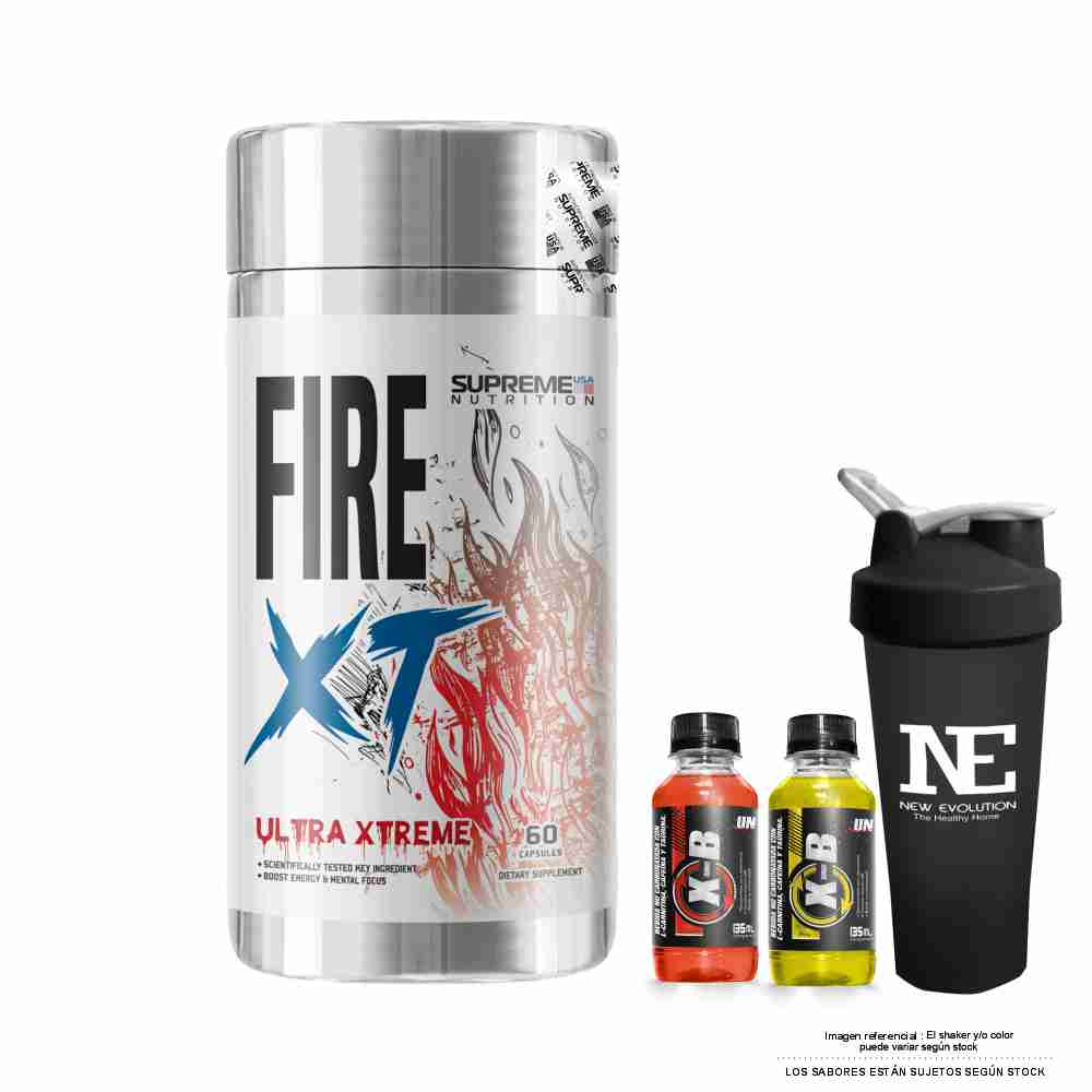 SUPREME NUTRITION FIRE XT 60 CAPS. + SHAKER - 1