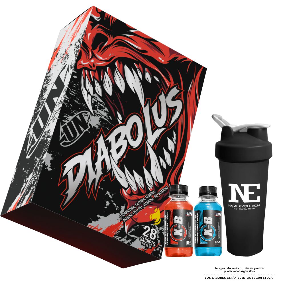 UNIVERSE NUTRITION DIABOLUS CAJA 28 UNID. MARACUYÁ + SHAKER - 1
