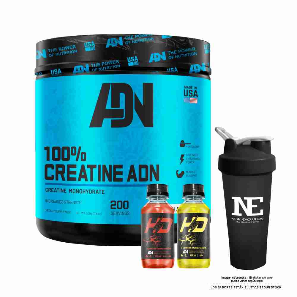 ADN NUTRITION 100% CREATINE ADN 500 GR. + SHAKER - 1