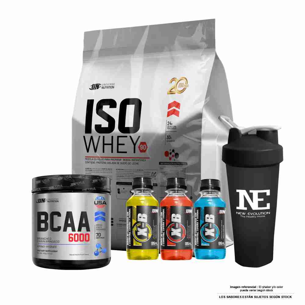 COMBO UNIVERSE NUTRITION - ISO WHEY 90 5 KG. VAINILLA + BCAA 6000 490 GR. CITRUS PUNCH + SHAKER - 1