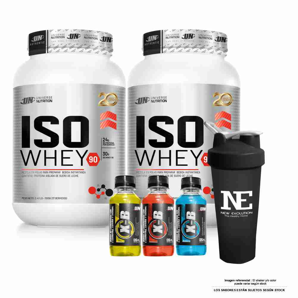 COMBO UNIVERSE NUTRITION - 2 ISO WHEY 90 1.100 KG. COOKIE + SHAKER - 1