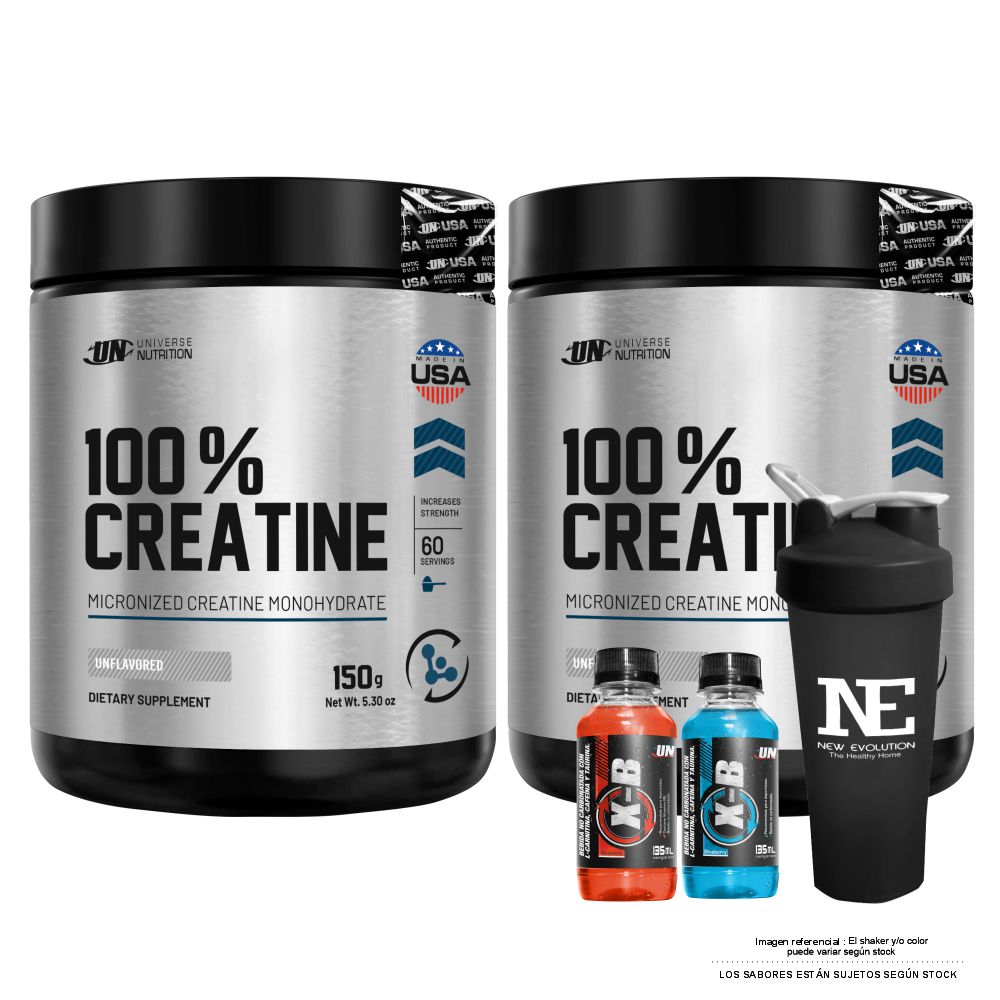 COMBO UNIVERSE NUTRITION - 2 100% CREATINE 150 GR. + SHAKER - 1
