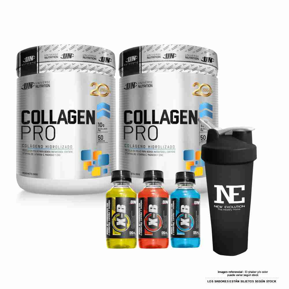 COMBO UNIVERSE NUTRITION - 2 COLLAGEN PRO 500 GR. SANDÍA + SHAKER - 1