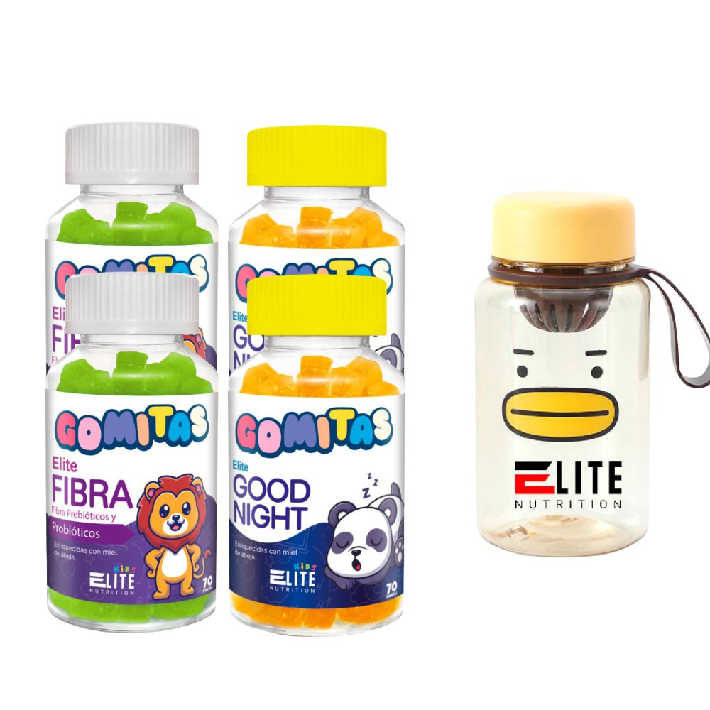 COMBO GOMITAS PARA NIÑOS ELITE NUTRITION KIDS - 2 ELITE FIBRA + 2 ELITE GOOD NIGHT + TOMATODO - 1