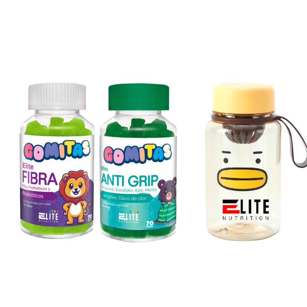 COMBO GOMITAS PARA NIÑOS ELITE NUTRITION KIDS - ELITE FIBRA + ELITE ANTI GRIP + TOMATODO - 1