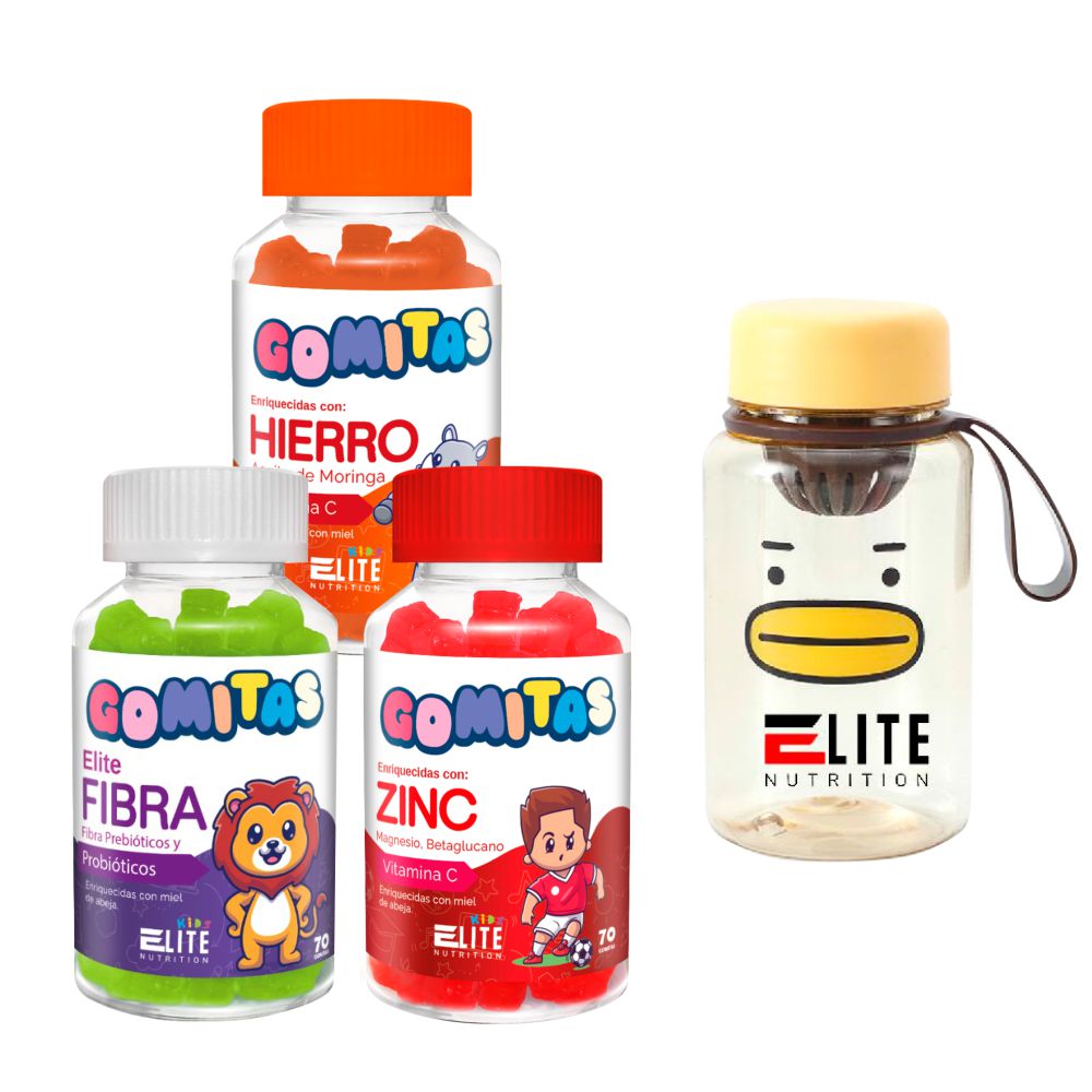 COMBO GOMITAS PARA NIÑOS ELITE NUTRITION KIDS - ELITE ZINC + ELITE FIBRA + ELITE HIERRO + TOMATODO - 1