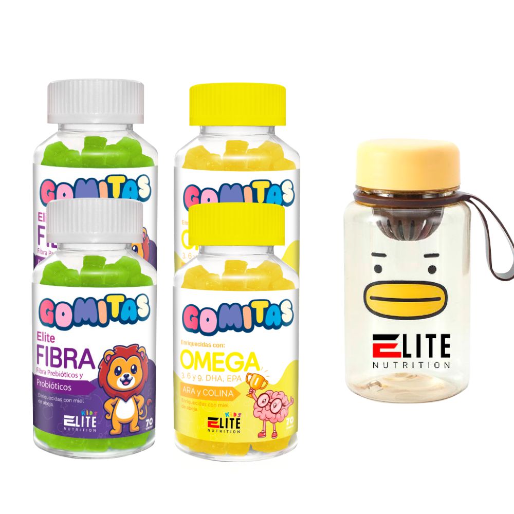 COMBO GOMITAS PARA NIÑOS ELITE NUTRITION KIDS - 2 ELITE FIBRA + 2 ELITE OMEGA + TOMATODO - 1
