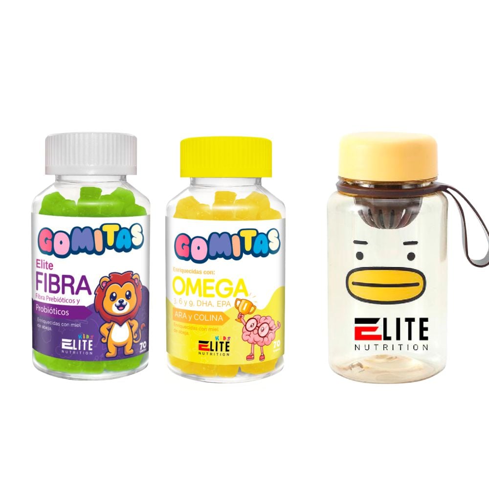 COMBO GOMITAS PARA NIÑOS ELITE NUTRITION KIDS - ELITE FIBRA + ELITE OMEGA + TOMATODO - 1