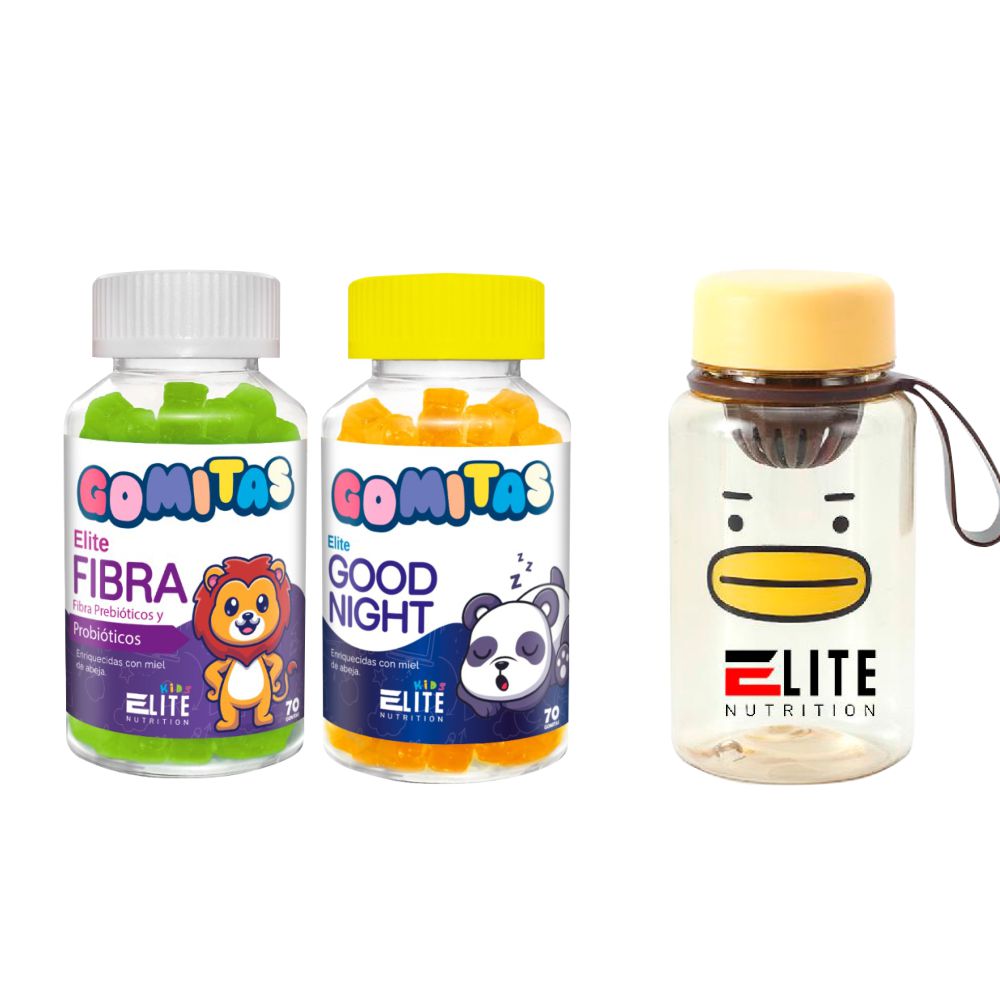 COMBO GOMITAS PARA NIÑOS ELITE NUTRITION KIDS - ELITE FIBRA + ELITE GOOD NIGHT + TOMATODO - 1