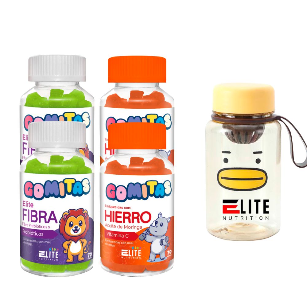 COMBO GOMITAS PARA NIÑOS ELITE NUTRITION KIDS - 2 ELITE FIBRA + 2 ELITE HIERRO + TOMATODO - 1