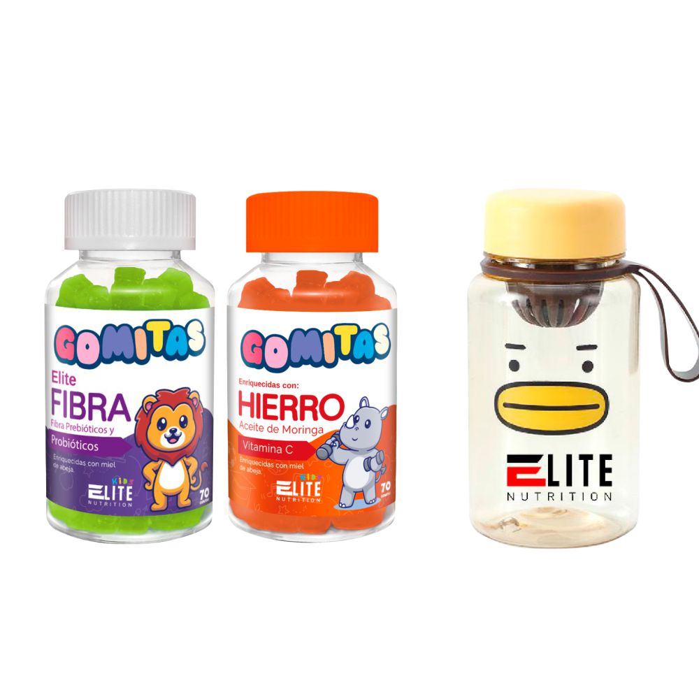 COMBO GOMITAS PARA NIÑOS ELITE NUTRITION KIDS - ELITE FIBRA + ELITE HIERRO + TOMATODO - 1
