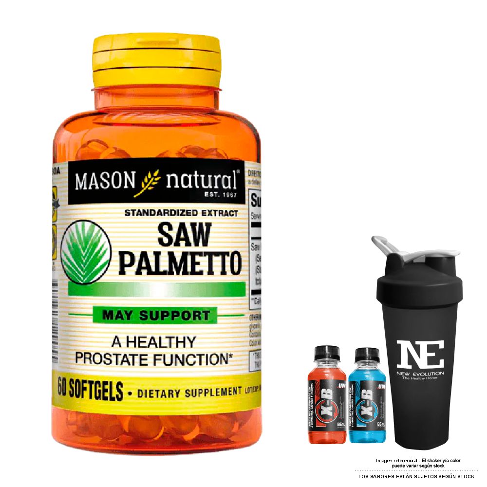 VITAMINAS MASON NATURAL - SAW PALMETTO EXTRACTO ESTANDARIZADO 160 MG (60 SOFTG) + SHAKER - 1