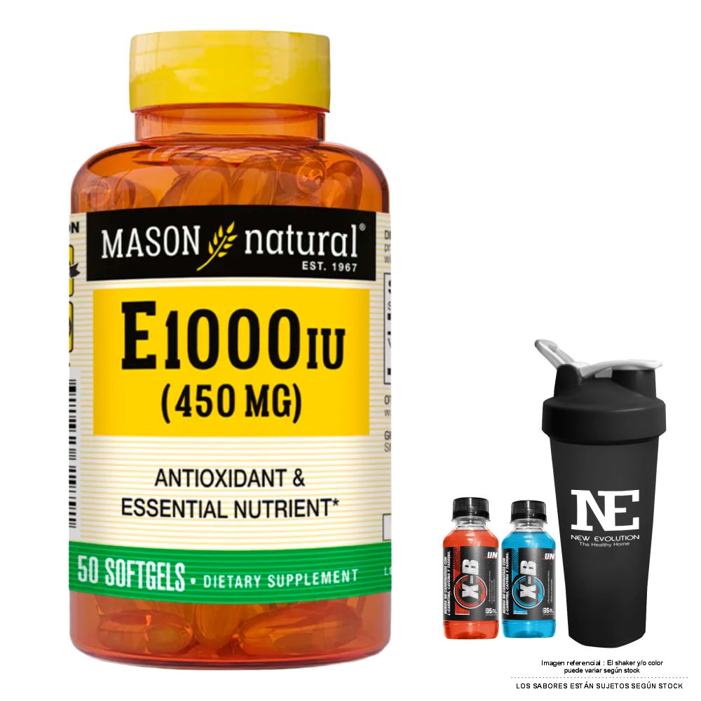 VITAMINAS MASON NATURAL - VITAMINA E-1000 UI (450 MG) (50 SOFTG) + SHAKER - 1
