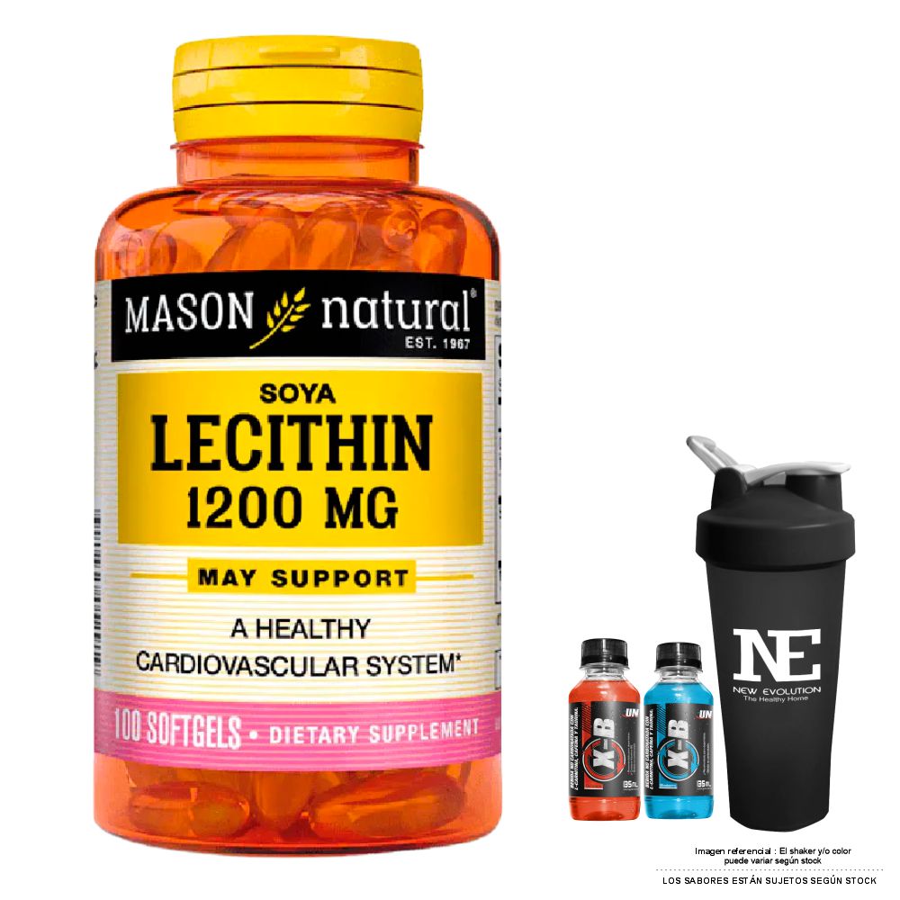 VITAMINAS MASON NATURAL - LECITINA DE SOYA 1200 MG (100 SOFTG) + SHAKER - 1