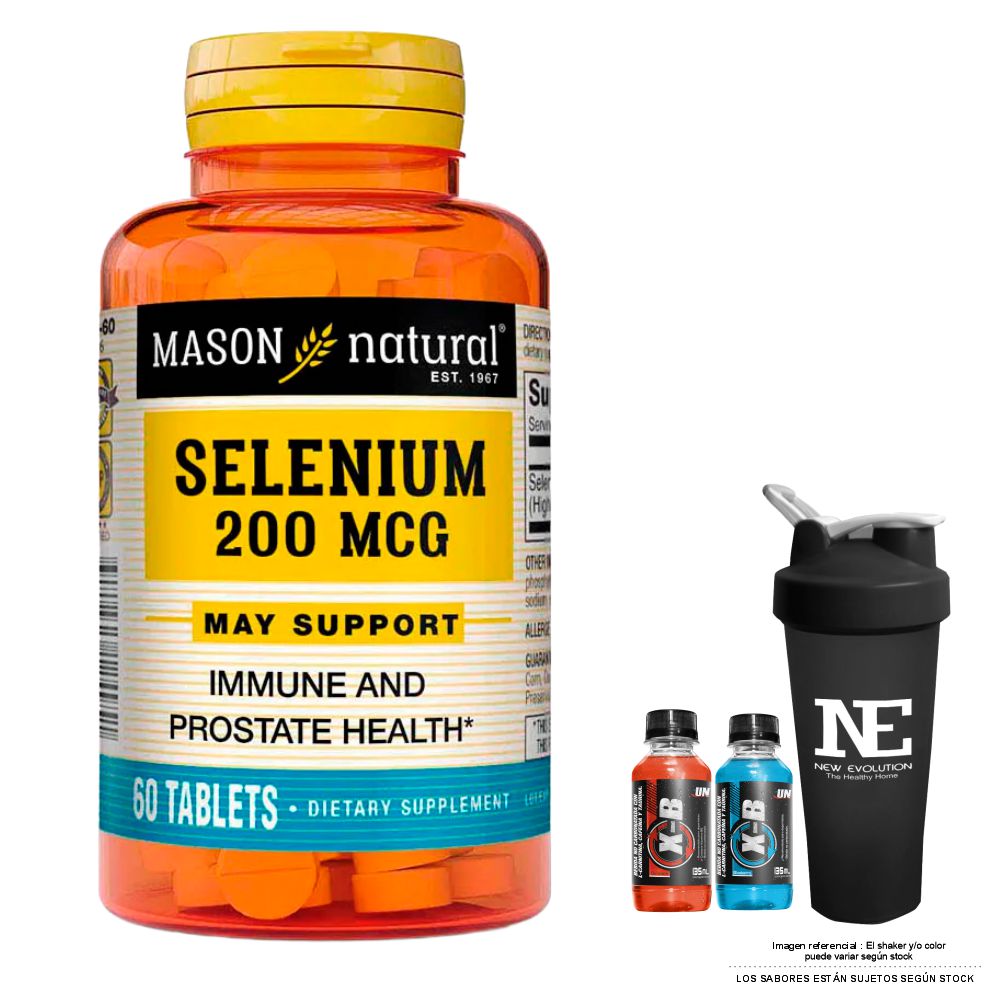 VITAMINAS MASON NATURAL - SELENIO 200 MCG (60 TAB) + SHAKER - 1