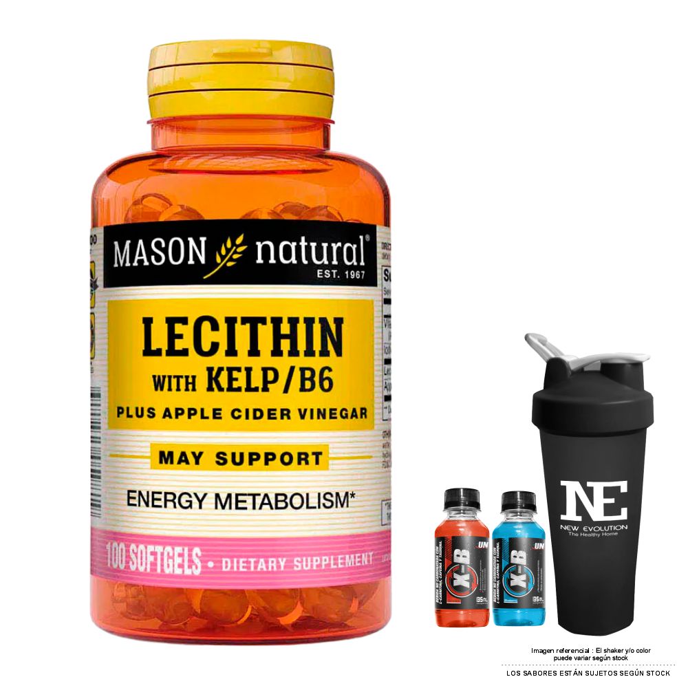 VITAMINAS MASON NATURAL - LECITINA KELP B6 (100 SOFTG) + SHAKER - 1