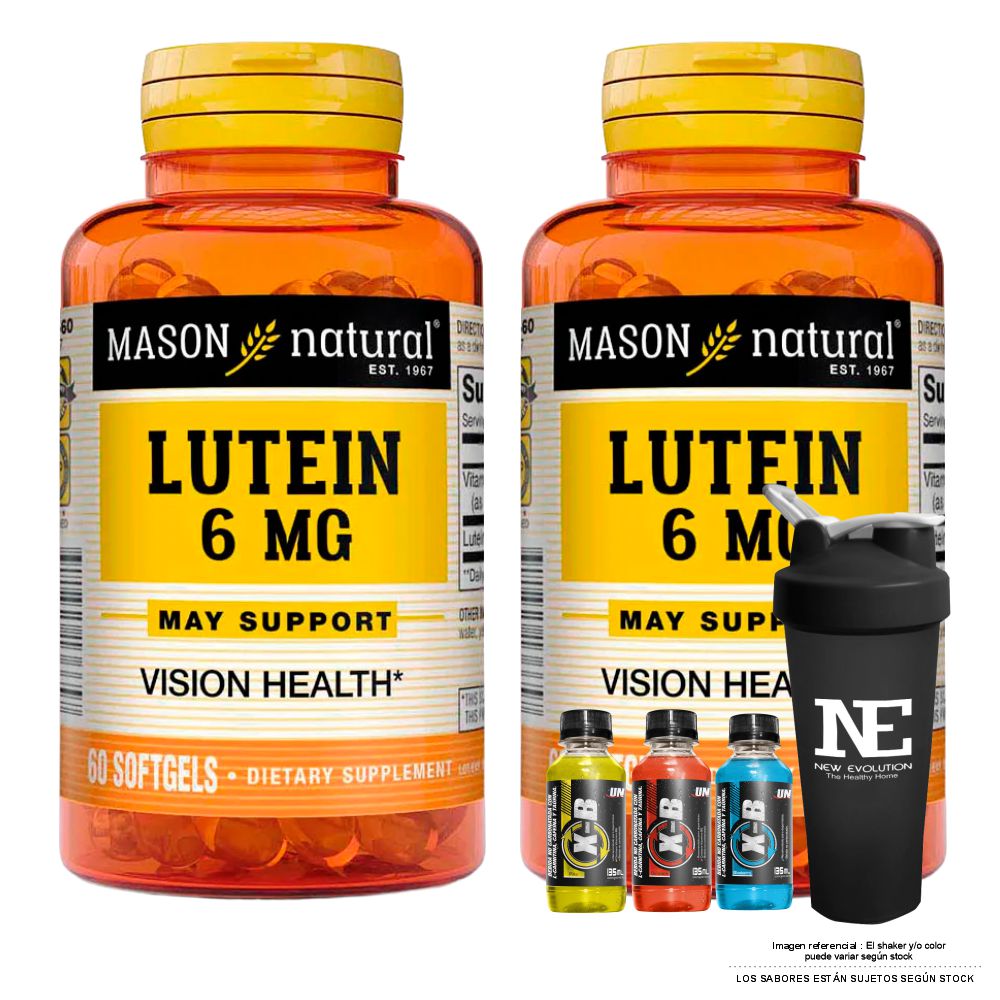 COMBO VITAMINAS MASON NATURAL - 2 LUTEÍNA 6 MG (60 SOFTG) + SHAKER - 1