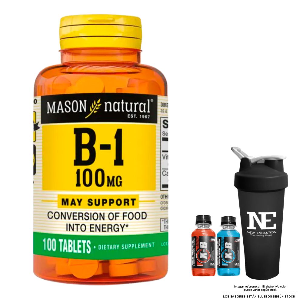 VITAMINAS MASON NATURAL - VITAMINA B-1 100 MG (100 TAB) + SHAKER - 1