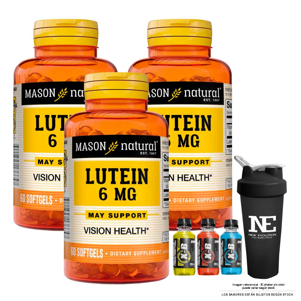 COMBO VITAMINAS MASON NATURAL - 3 LUTEÍNA 6 MG (60 SOFTG) + SHAKER - 1