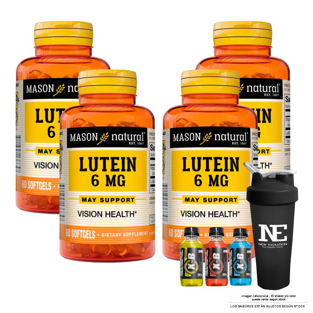 COMBO VITAMINAS MASON NATURAL - 4 LUTEÍNA 6 MG (60 SOFTG) + SHAKER - 1