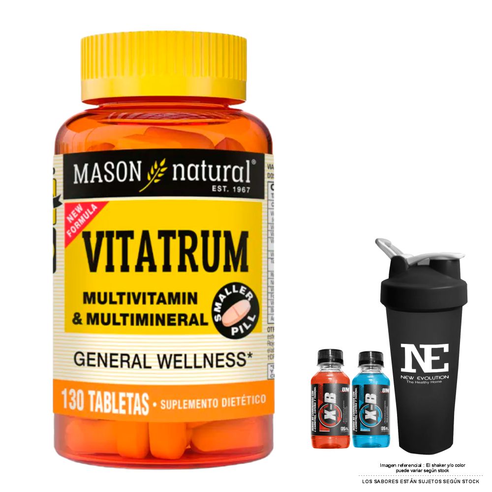 VITAMINAS MASON NATURAL - VITATRUM MULTIVITAMÍNICO Y MULTIMINERAL (130 TAB) + SHAKER - 1