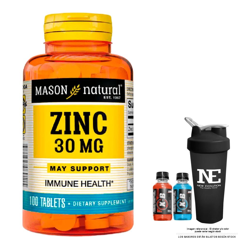 VITAMINAS MASON NATURAL - ZINC 30 MG (100 TAB) + SHAKER - 1