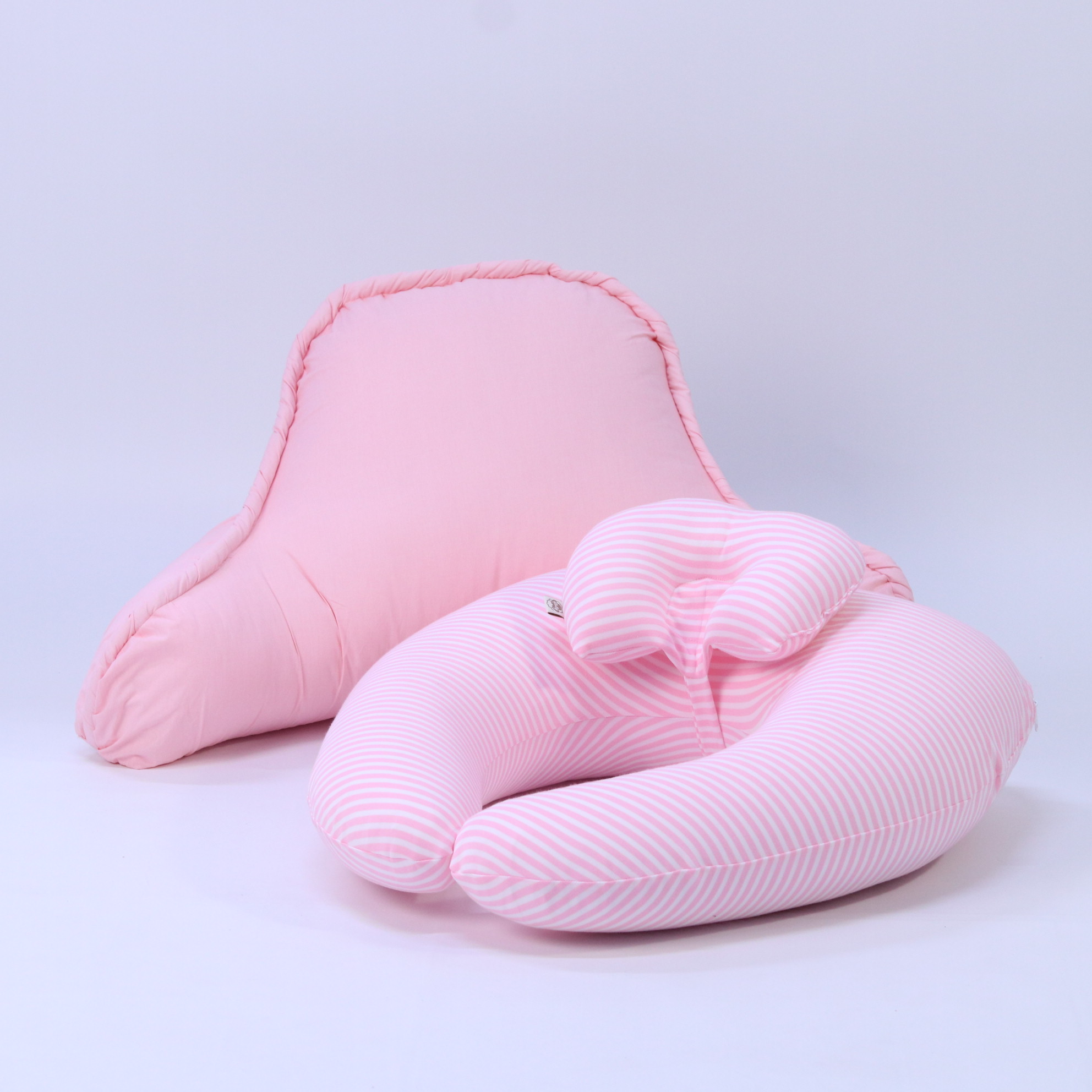 PACK DE LACTANCIA - COJÍN DE LACTANCIA + RESPALDAR ROSADO ACOLCHONADITOS - 2