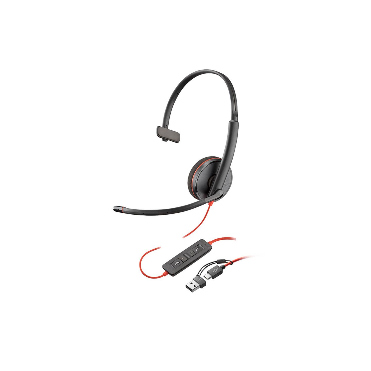 AURICULARES USB-C POLY HP BLACKWIRE 3210 + ADAPTADOR - 2