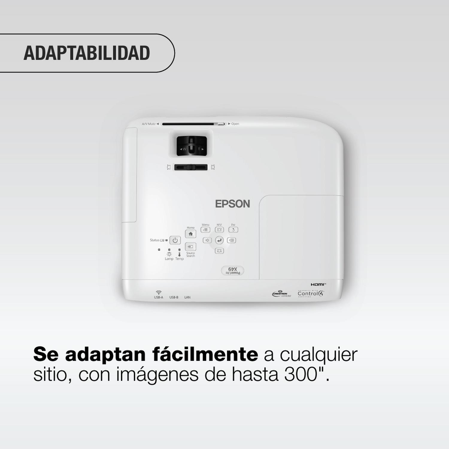 PROYECTOR EPSON POWERLITE X49 3LCD XGA 3600 LÚMENES - 5