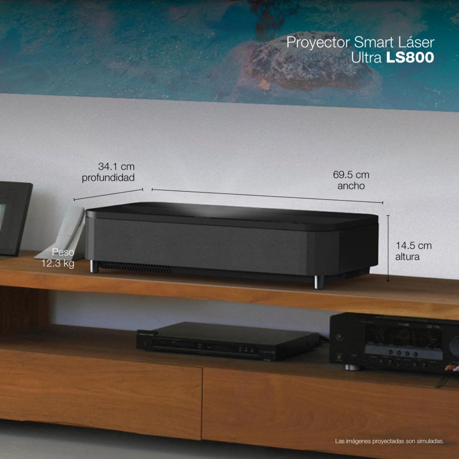 PROYECTOR EPSON 4K LS800 ANDROID TV ALCANCE CORTO NEGRO - 8