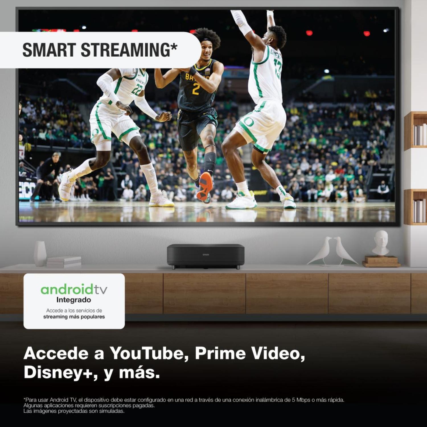 PROYECTOR EPSON 4K LS650 ANDROID TV ALCANCE CORTO - 5