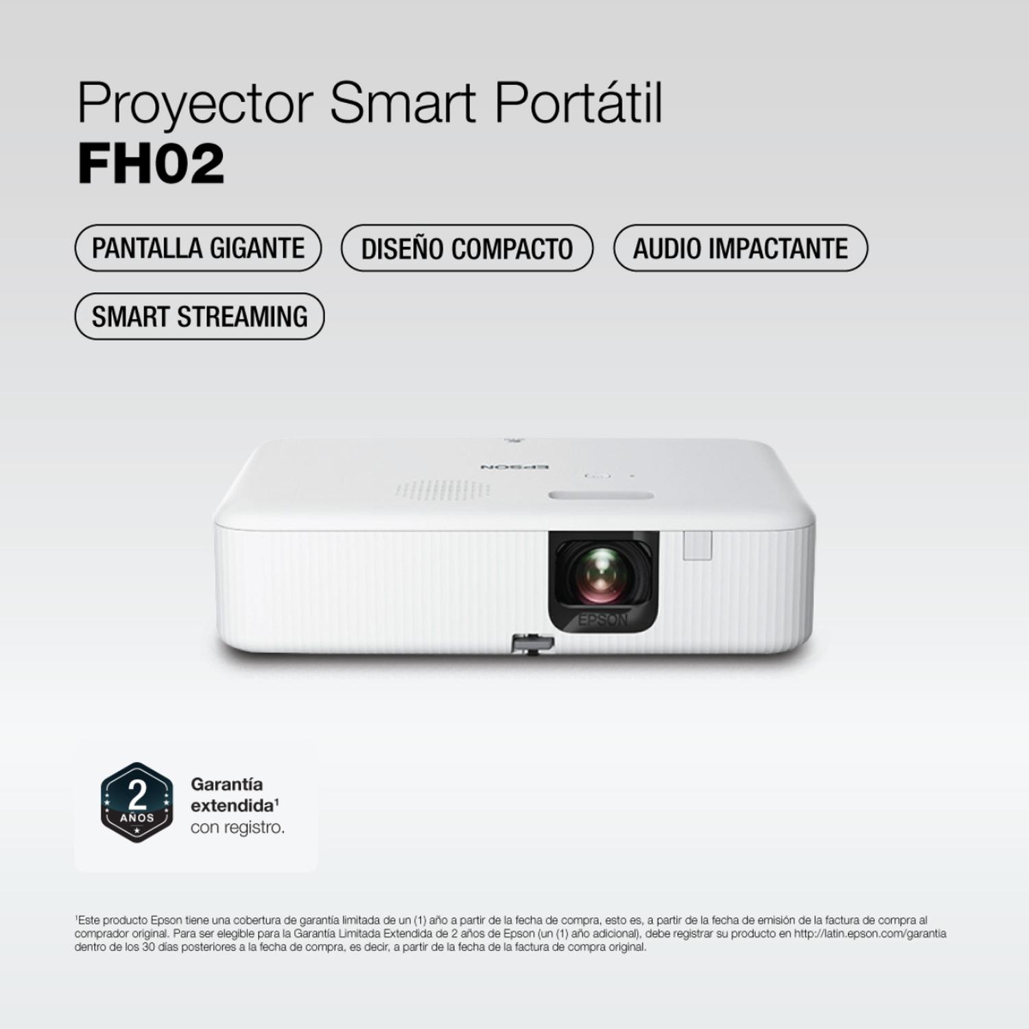 PROYECTOR PORTÁTIL SMART EPSON FH02 3LCD FULL-HD - 3