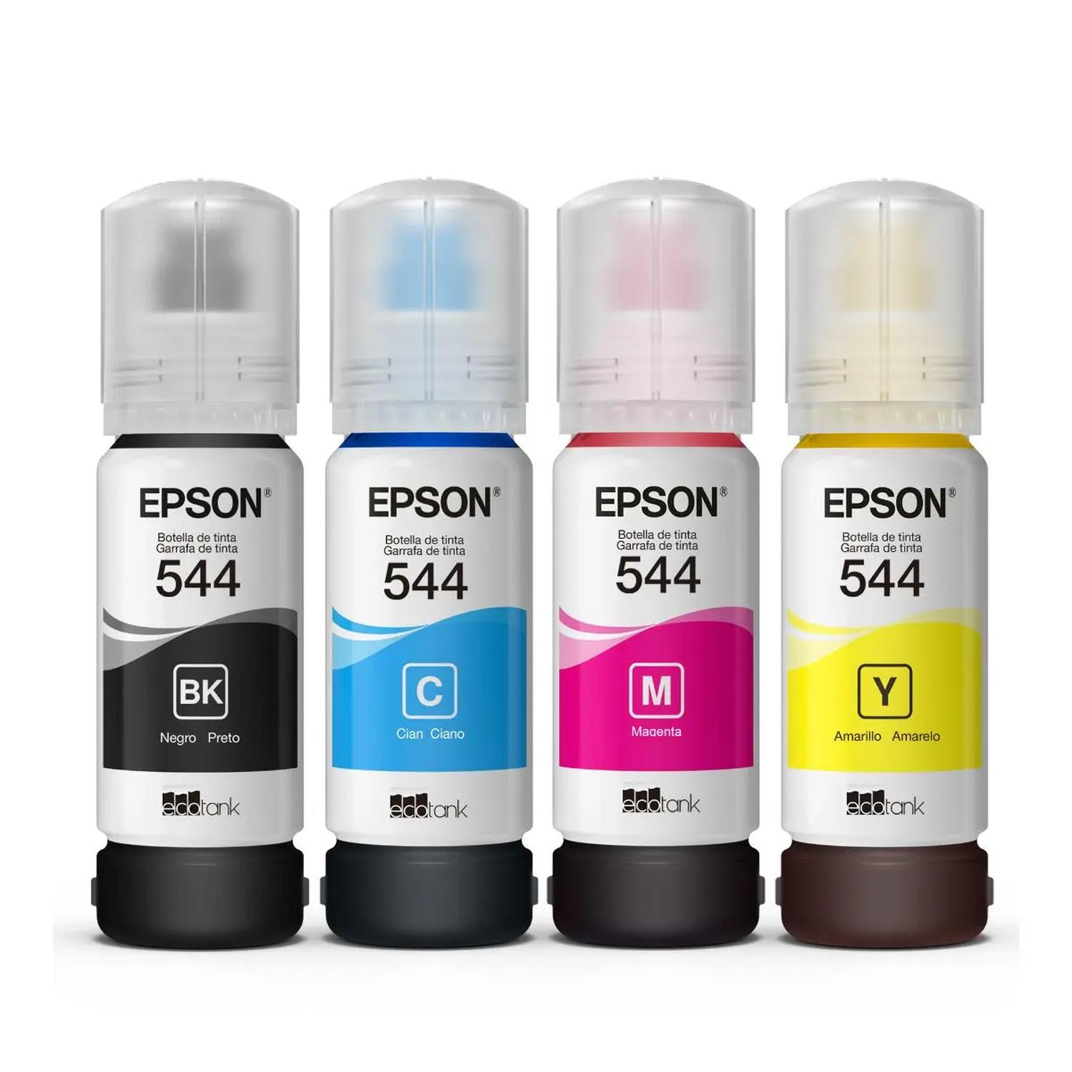 PACK 4 BOTELLAS TINTA EPSON NEGRA/CYAN/MAGENTA/AMARILLA T544 - 2