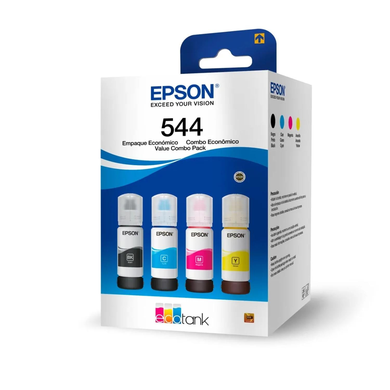 PACK 4 BOTELLAS TINTA EPSON NEGRA/CYAN/MAGENTA/AMARILLA T544 - 3