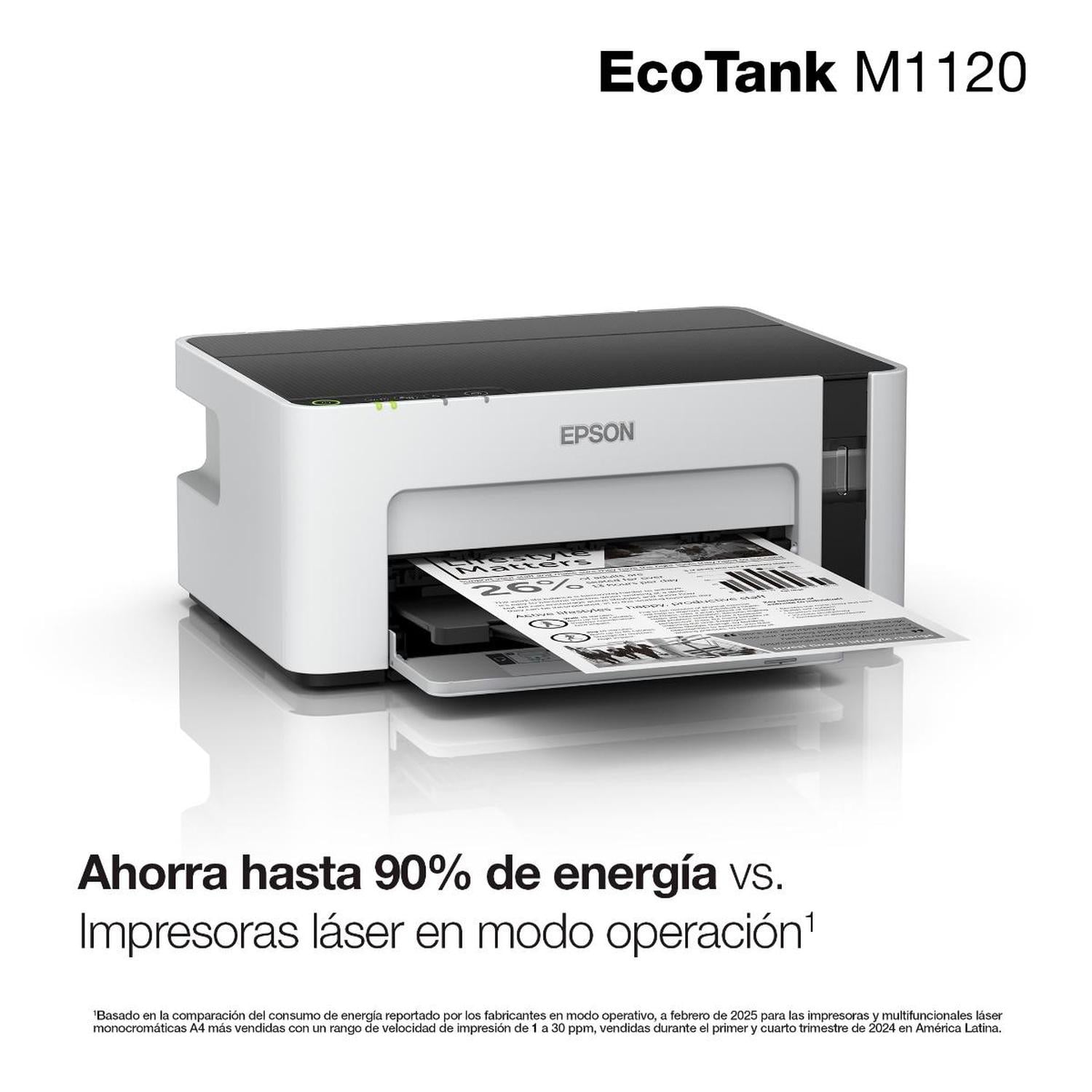 IMPRESORA EPSON ECOTANK M1120 WI-FI BLANCO Y NEGRO - 3