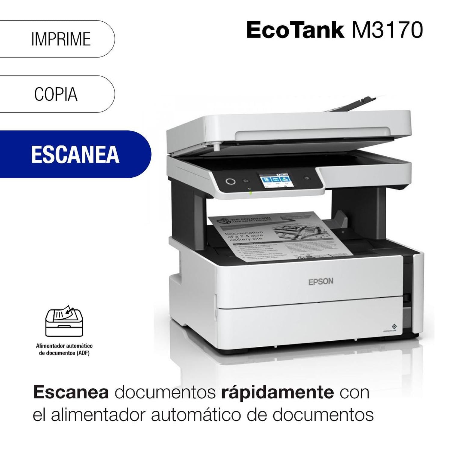 IMPRESORA EPSON MULTIFUNCIÓN 4 EN 1 ECOTANK M3170 WI-FI BYN - 4