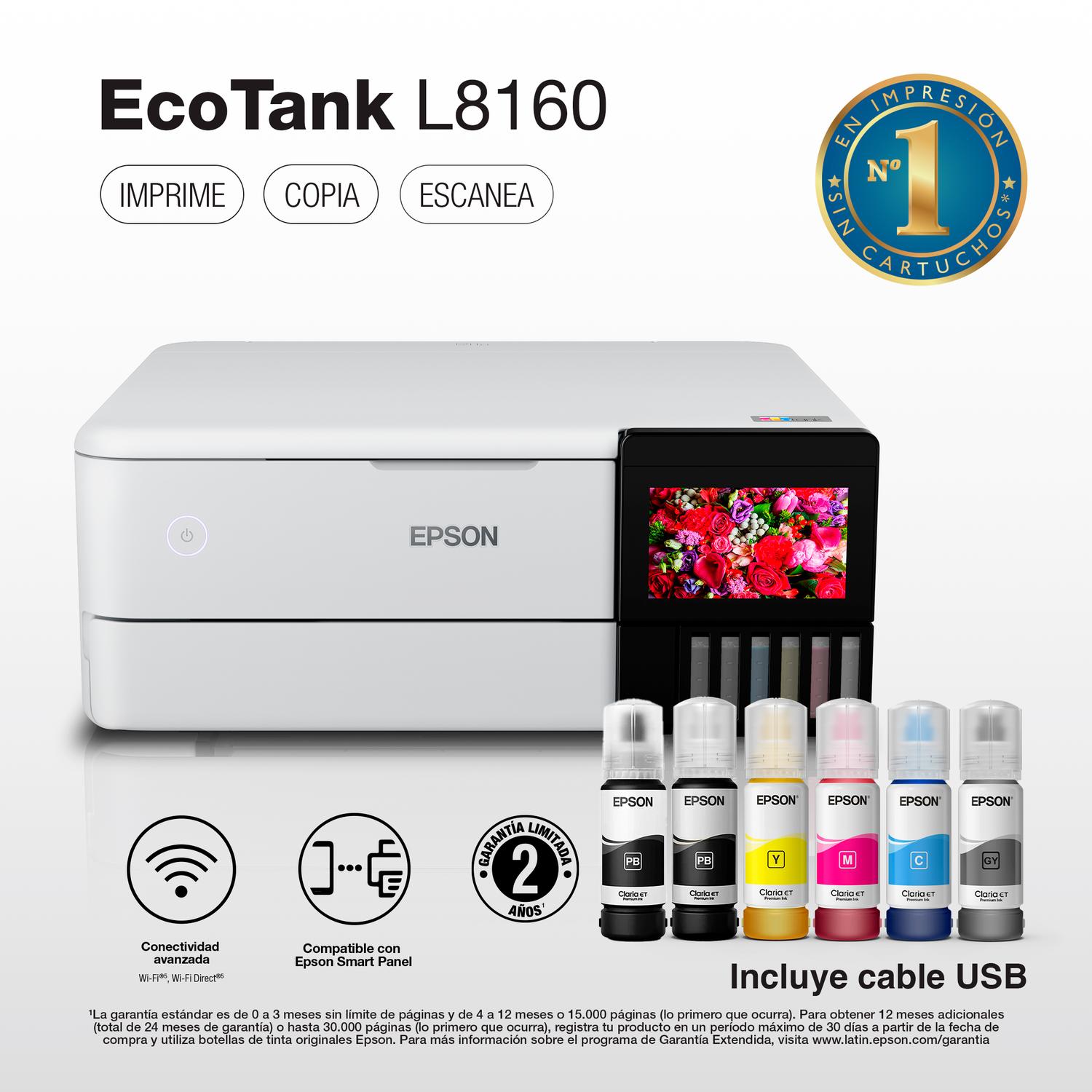 IMPRESORA EPSON MULTIFUNCIÓN 3 EN 1 ECOTANK FOTO L8160 WI-FI - 2