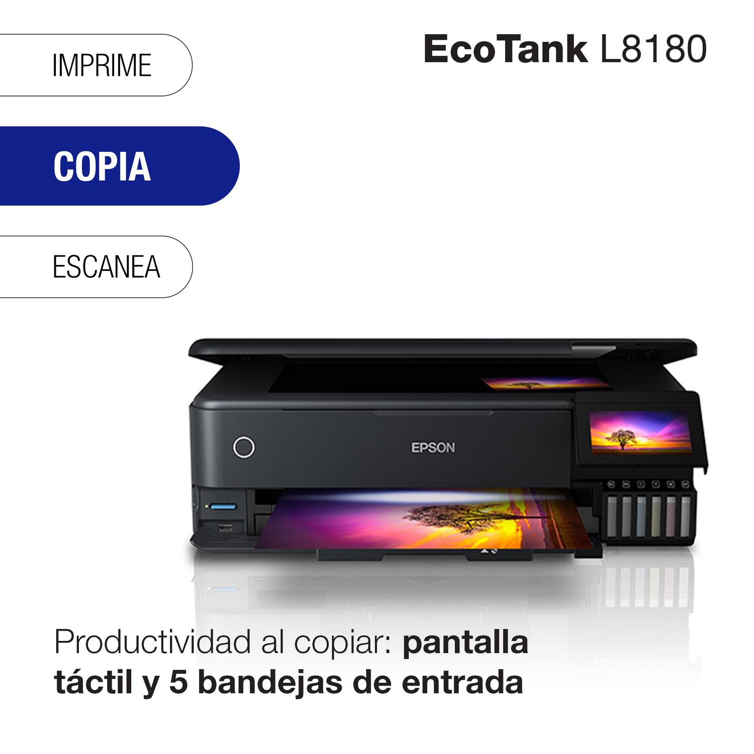 IMPRESORA EPSON MULTIFUNCIÓN 3EN1 ECOTANK FOTO L8180 WIFI/A3 - 4