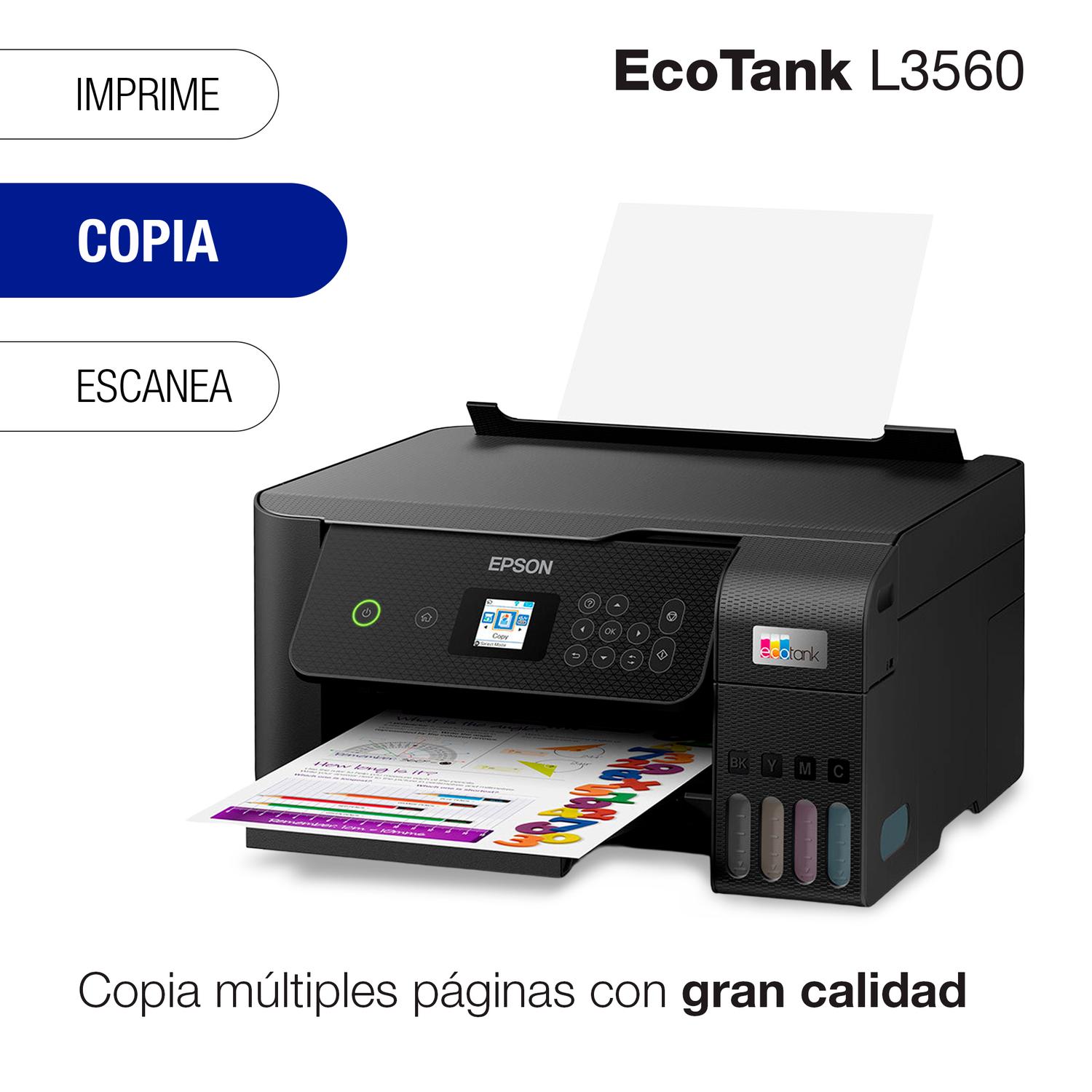 IMPRESORA EPSON MULTIFUNCIONAL 3 EN 1 ECOTANK L3560 WI-FI - 4