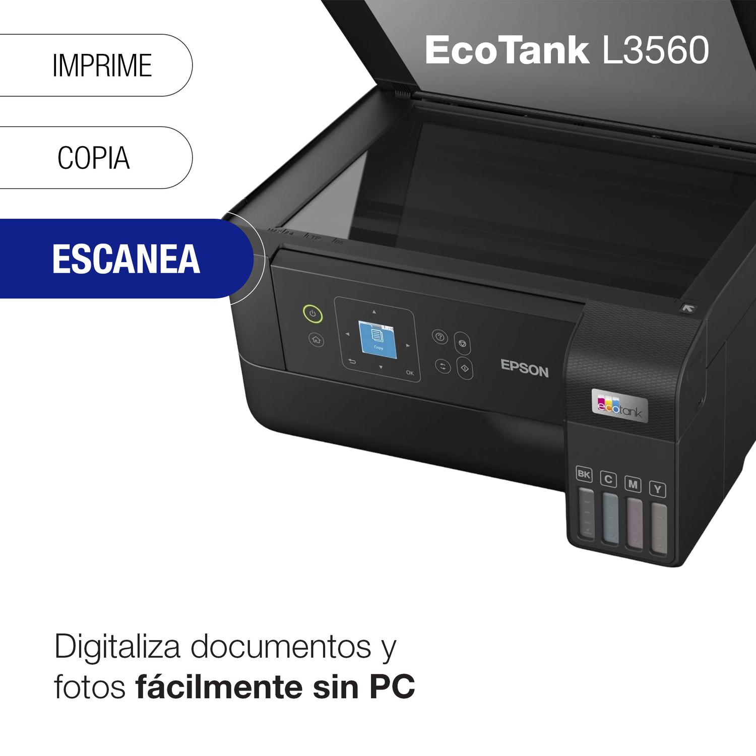 IMPRESORA EPSON MULTIFUNCIONAL 3 EN 1 ECOTANK L3560 WI-FI - 5