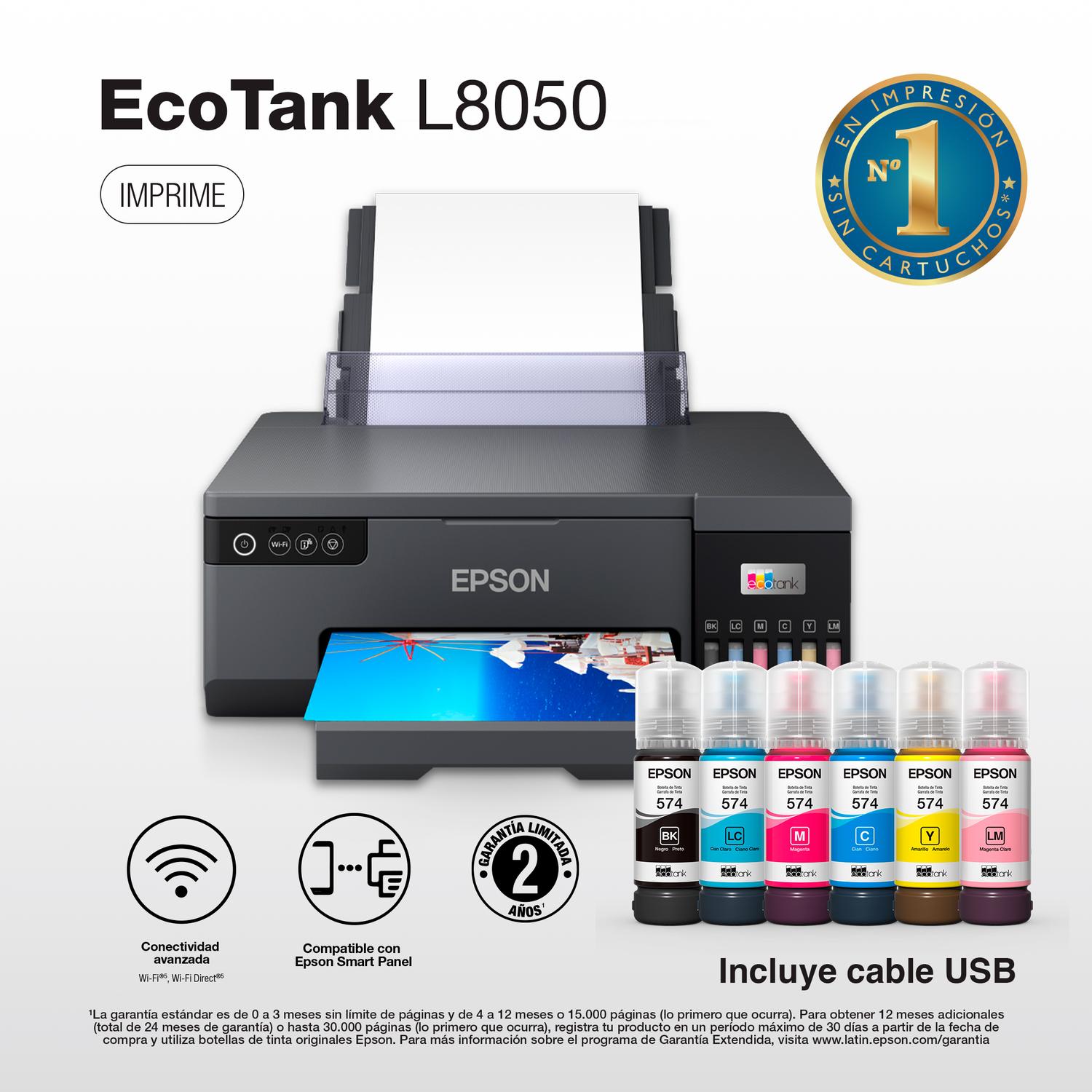 IMPRESORA EPSON ECOTANK FOTOGRÁFICA L8050 WI-FI - 2