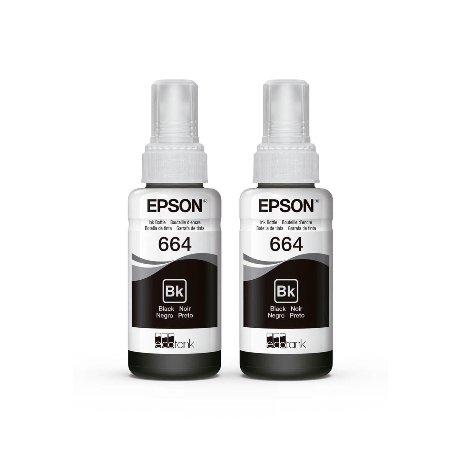 PACK DE 2 BOTELLAS DE TINTA EPSON NEGRA T664 - 1