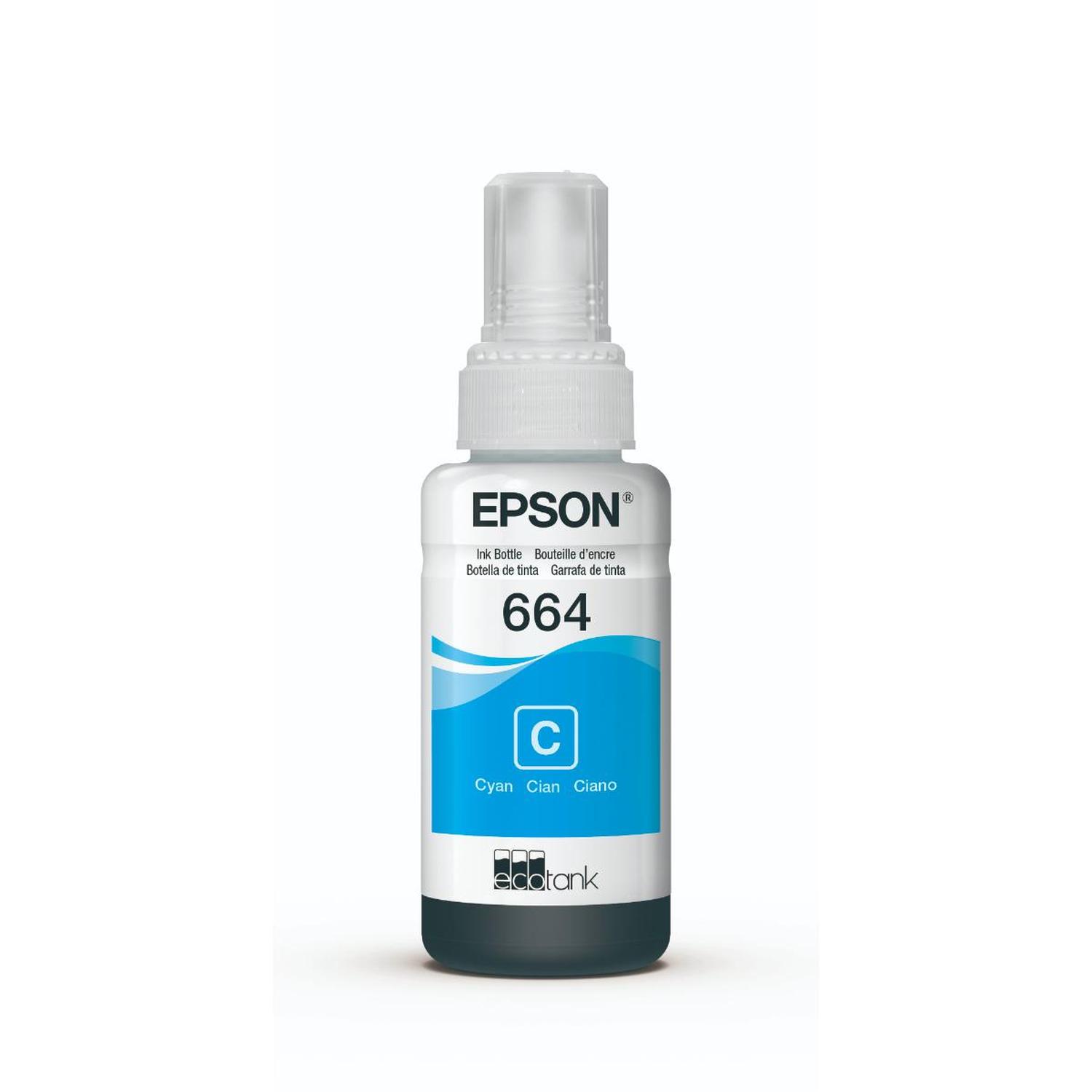 PACK DE 3 BOTELLAS DE TINTA EPSON CYAN/MAGENTA/AMARILLA T664 - 2